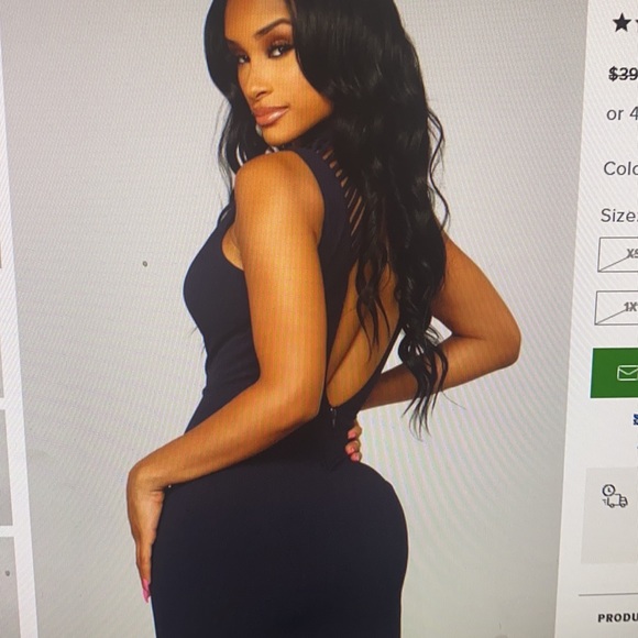 Navy wrapped up fashion Nova dress - Picture 2 of 6